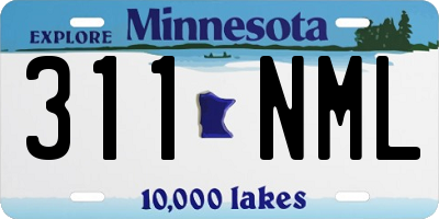 MN license plate 311NML