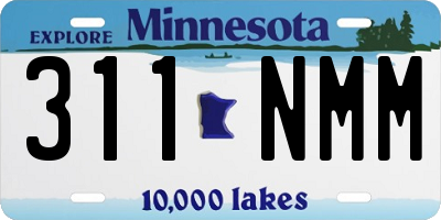 MN license plate 311NMM