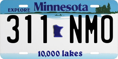 MN license plate 311NMO