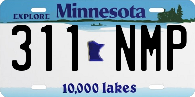 MN license plate 311NMP