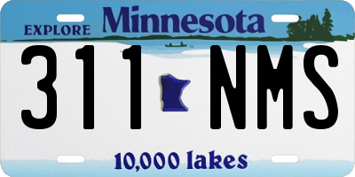 MN license plate 311NMS