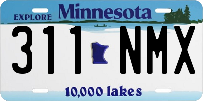 MN license plate 311NMX