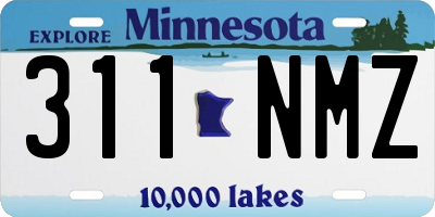 MN license plate 311NMZ