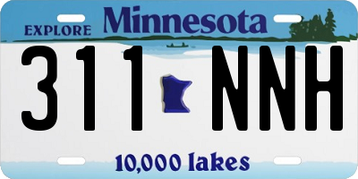 MN license plate 311NNH
