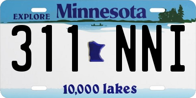 MN license plate 311NNI