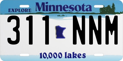 MN license plate 311NNM