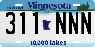 MN license plate 311NNN