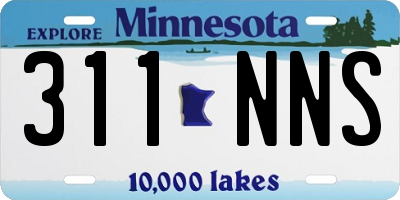 MN license plate 311NNS