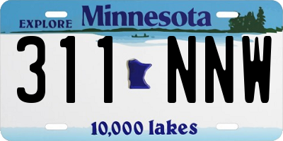 MN license plate 311NNW