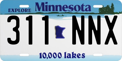 MN license plate 311NNX