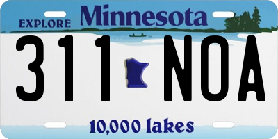 MN license plate 311NOA