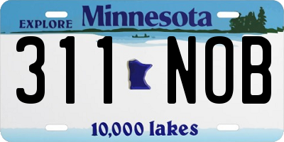 MN license plate 311NOB