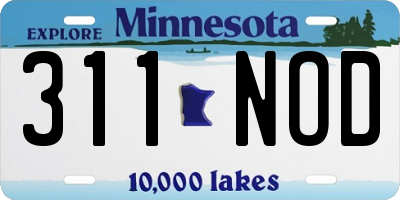 MN license plate 311NOD