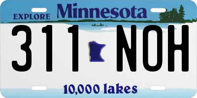 MN license plate 311NOH