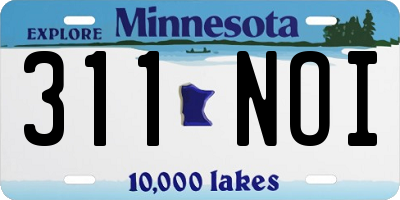 MN license plate 311NOI