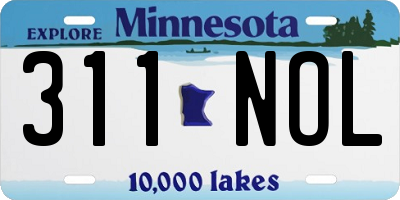 MN license plate 311NOL