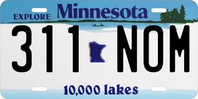 MN license plate 311NOM