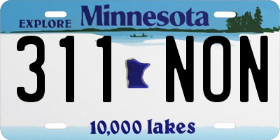 MN license plate 311NON