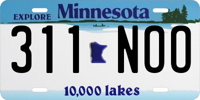 MN license plate 311NOO