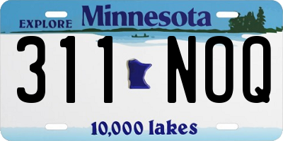 MN license plate 311NOQ