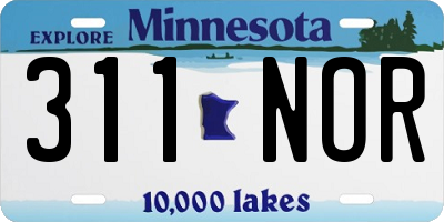 MN license plate 311NOR