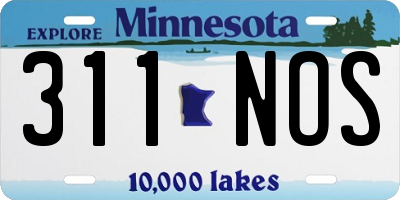 MN license plate 311NOS