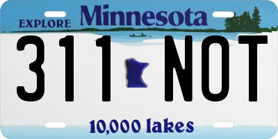 MN license plate 311NOT