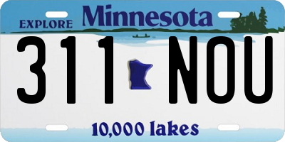 MN license plate 311NOU