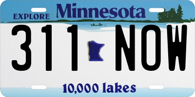 MN license plate 311NOW