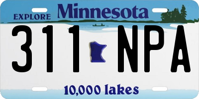 MN license plate 311NPA