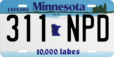 MN license plate 311NPD