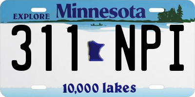 MN license plate 311NPI