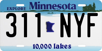 MN license plate 311NYF