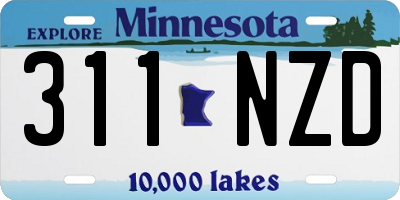 MN license plate 311NZD