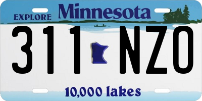 MN license plate 311NZO