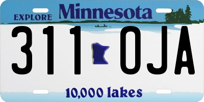 MN license plate 311OJA