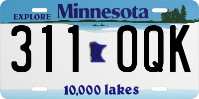 MN license plate 311OQK
