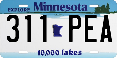 MN license plate 311PEA