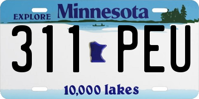 MN license plate 311PEU