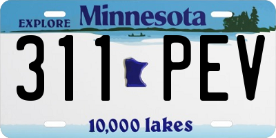 MN license plate 311PEV