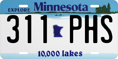 MN license plate 311PHS