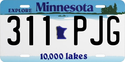 MN license plate 311PJG