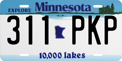 MN license plate 311PKP