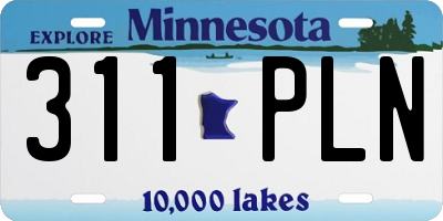 MN license plate 311PLN