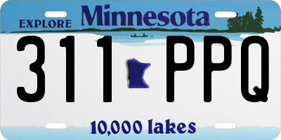 MN license plate 311PPQ