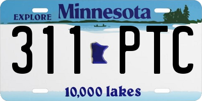 MN license plate 311PTC