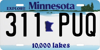 MN license plate 311PUQ