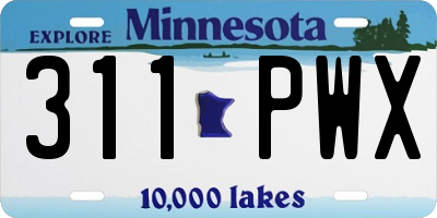 MN license plate 311PWX