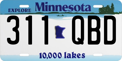 MN license plate 311QBD