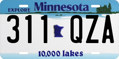 MN license plate 311QZA